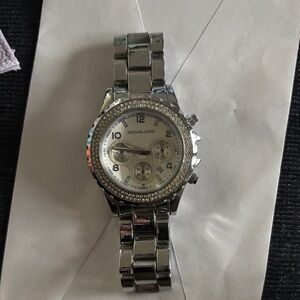 Michael Kors Shimmering Silver Chronograph Watch